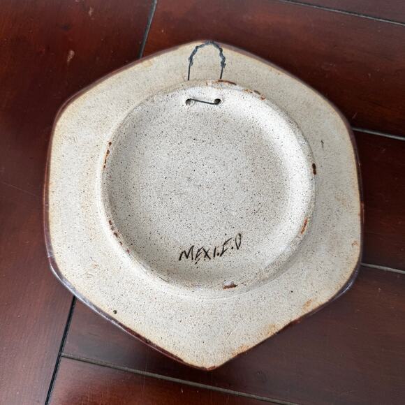 Tonala Mexican Folk Art Hand-painted Ceramic Pottery Glazed Wall Hanging Decor - Picture 3 of 7